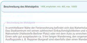 Unterkunft - Beschreibungstexte2