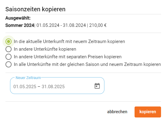 Unterkunft - Mietpreise kopieren mit neuem Zeitraum3