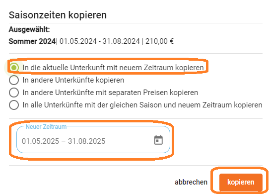 Unterkunft - Mietpreise kopieren mit neuem Zeitraum4