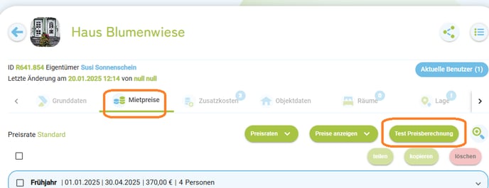 Unterkunft - Test Preisberechnung2