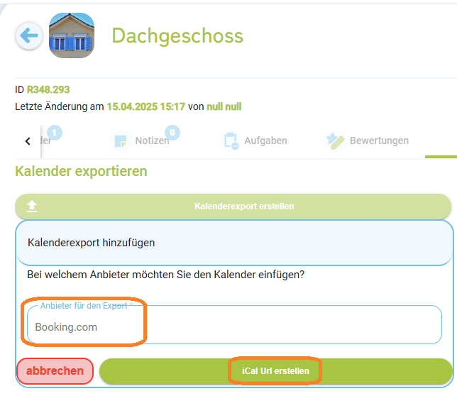 Unterkunft - iCal Booking.com2