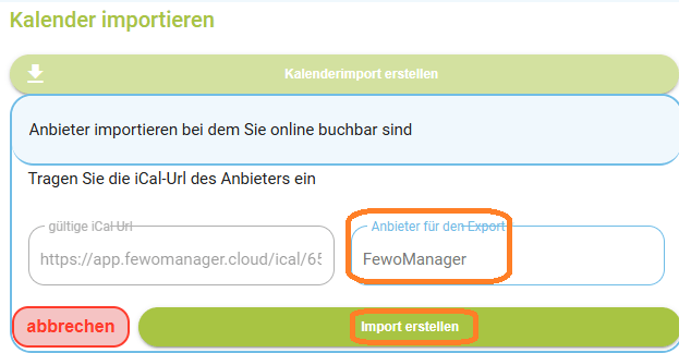 Unterkunft - iCal Import erstellen5